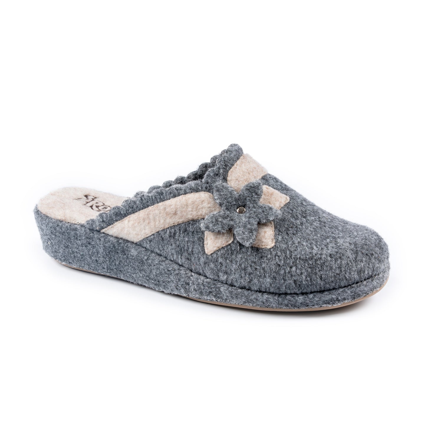 Ciabatte da donna Grigia con zeppa interna in sughero 3,5 cm - Art. 161