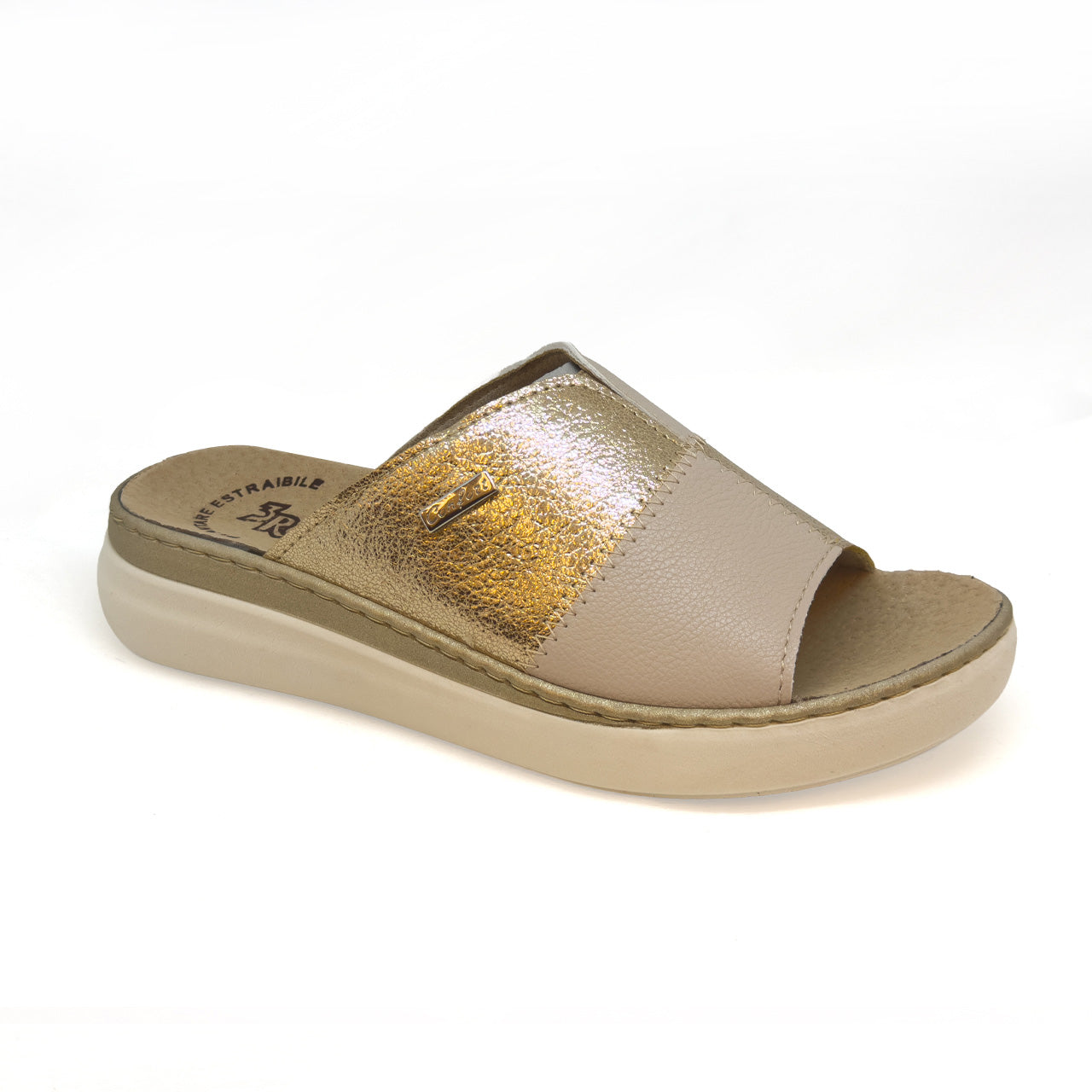 Ciabatte da donna con fascia doppio colore e plantare estraibile - Art. 409