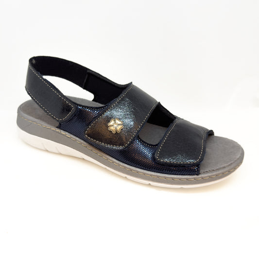 Sandalo donna in microfibra stretch con velcro jeans Art. 317 - 3 Rose