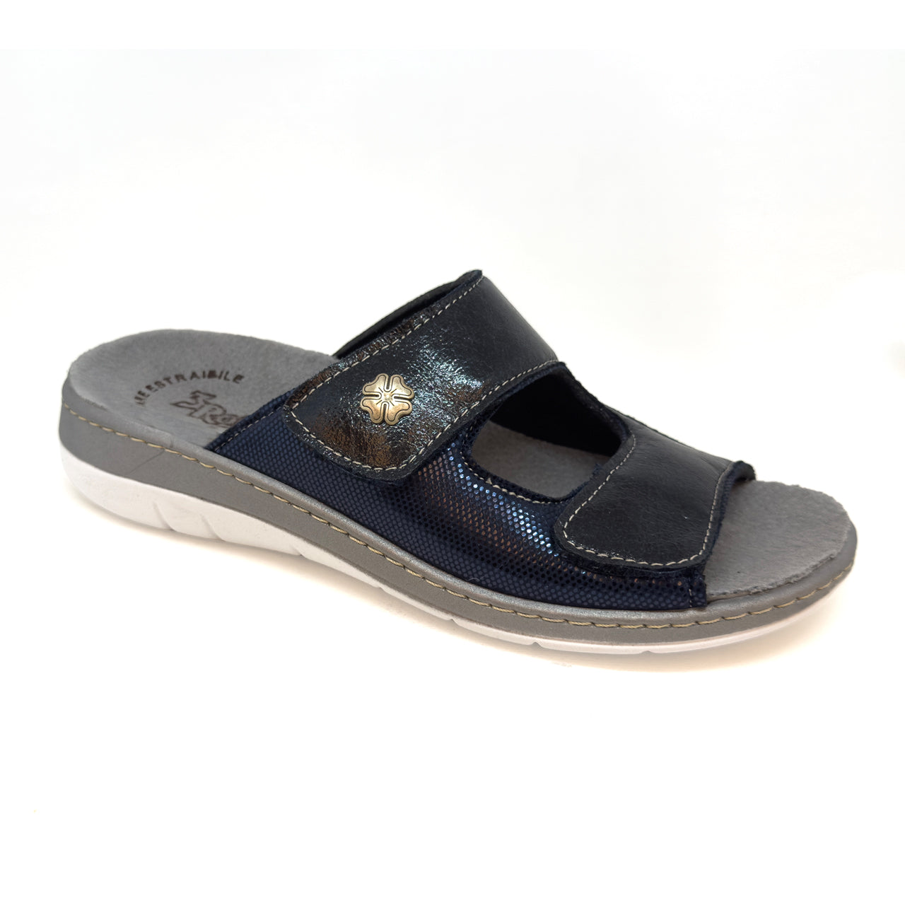 Ciabatte da donna con doppia fascia con velcro e plantare estraibile - Art. 311