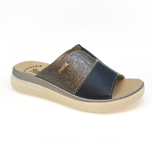 Ciabatte da donna con fascia doppio colore e plantare estraibile - Art. 409