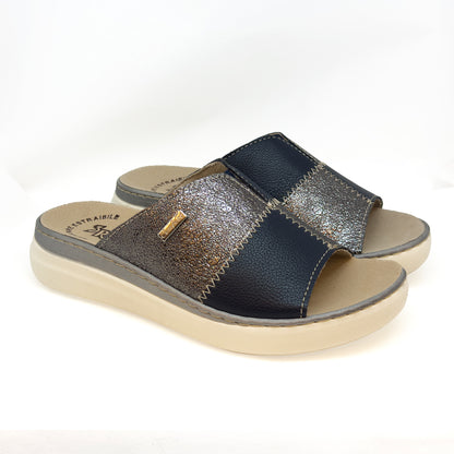 Ciabatte da donna con fascia doppio colore e plantare estraibile - Art. 409