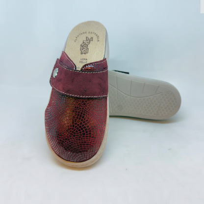 Ciabatte invernali da donna con plantare in pelle e zeppa 4 cm - Art. 19902