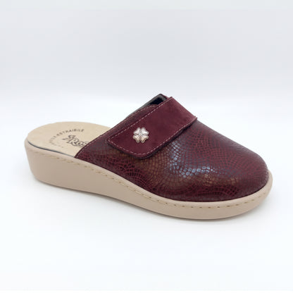 Ciabatte invernali da donna con plantare in pelle e zeppa 4 cm - Art. 19902