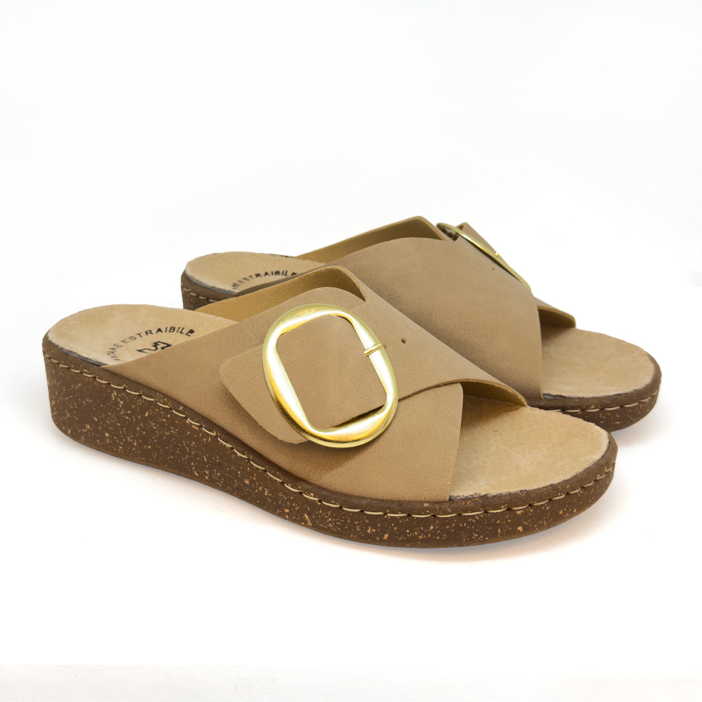 Ciabatte da donna con  fibbia e plantare estraibile - Art. 385