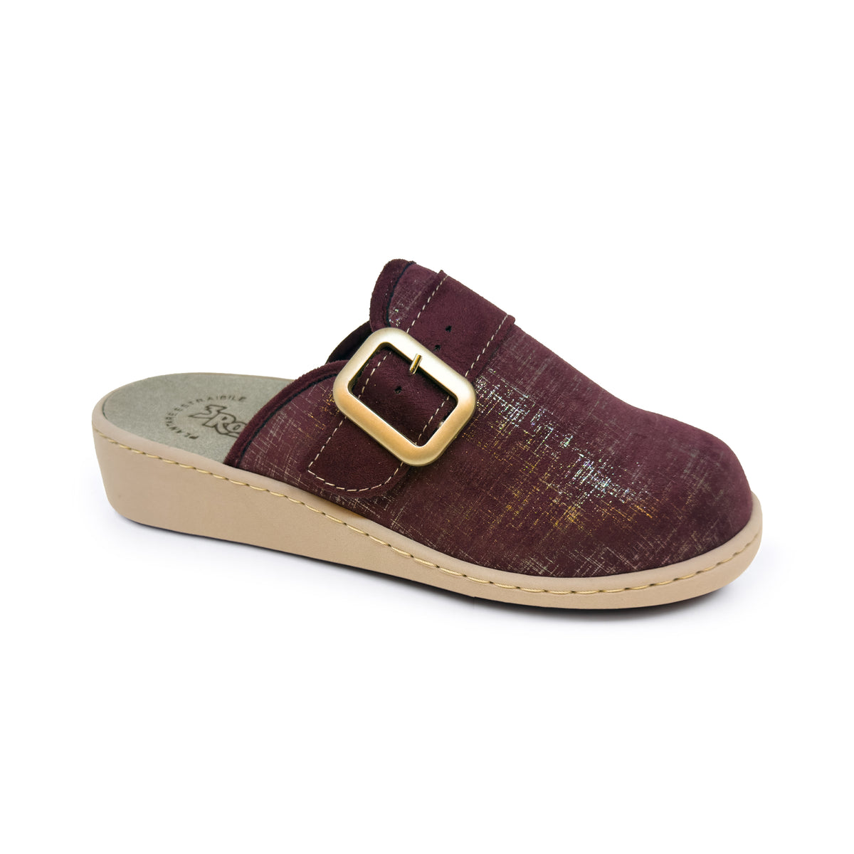 Ciabatte invernali da donna con fibbia regolabile e zeppa 4 cm - Art. 1503