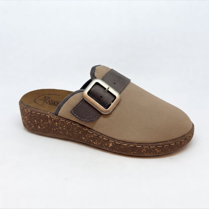 Ciabatte invernali da donna con fibbia regolabile e zeppa 4 cm - Art. 31503
