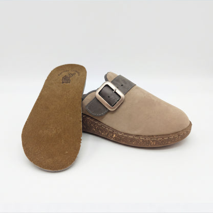 Ciabatte invernali da donna con fibbia regolabile e zeppa 4 cm - Art. 31503