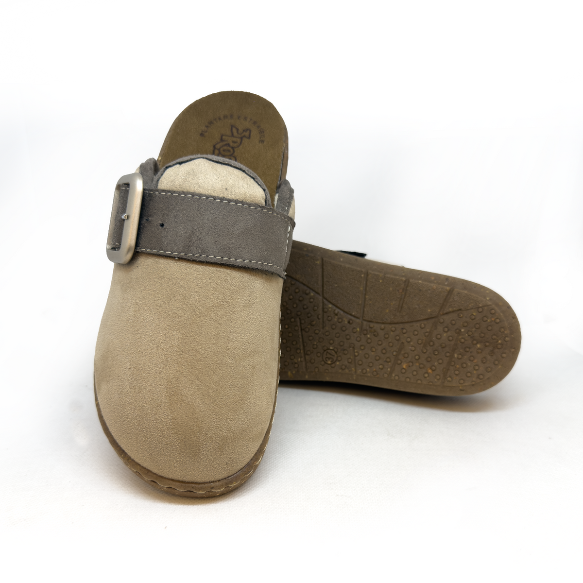Ciabatte invernali da donna con fibbia regolabile e zeppa 4 cm - Art. 31503
