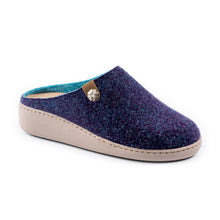 Ciabatte da donna invernali Blu in lana cotta con plantare anatomico estraibile - Art. 1640