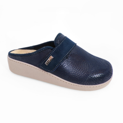 Ciabatte invernali da donna con velcro regolabile e zeppa 4 cm - Art. 1641