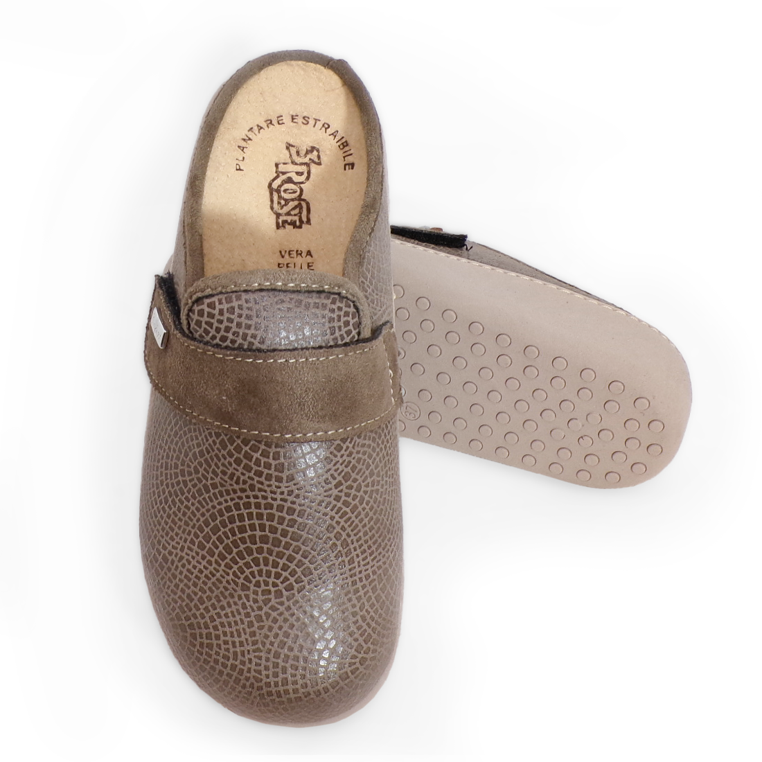 Ciabatte invernali da donna con velcro regolabile e zeppa 4 cm - Art. 1641