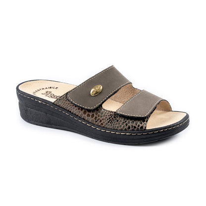 Ciabatte da donna con doppia fascia con velcro e plantare estraibile  - Art. 180