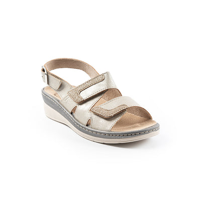 Sandalo da donna con doppia fascia con velcro e plantare estraibile - Art. 183