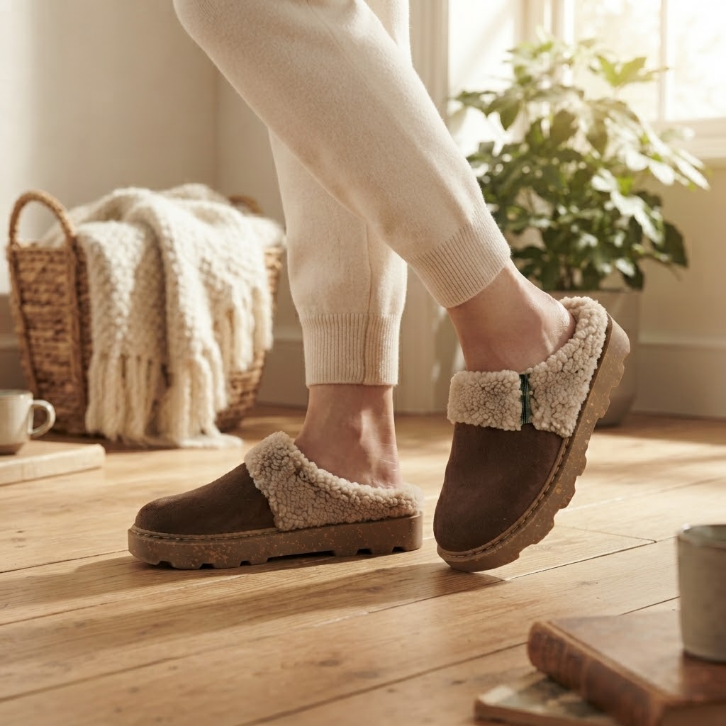 Ciabatte invernali da donna con plantare estraibile e zeppa 4 cm - Art.1726