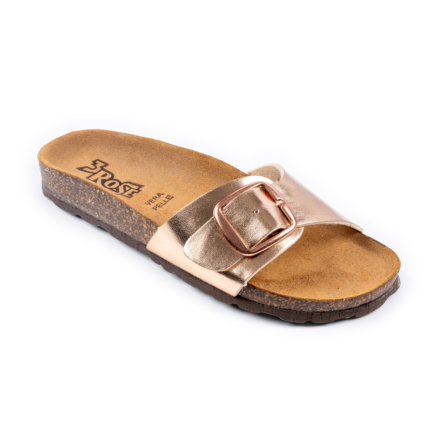 Ciabatta da donna anatomica a fascia unica in ecopelle laminata - Art. 20