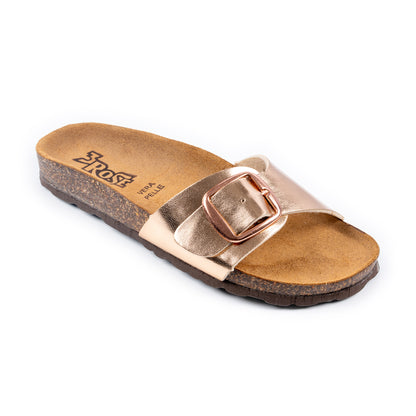 Ciabatta da donna anatomica a fascia unica in ecopelle laminata - Art. 20