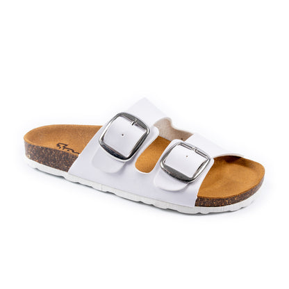 Ciabatta da donna, doppia fascia in ecopelle, fondo anatomico - Art. 23