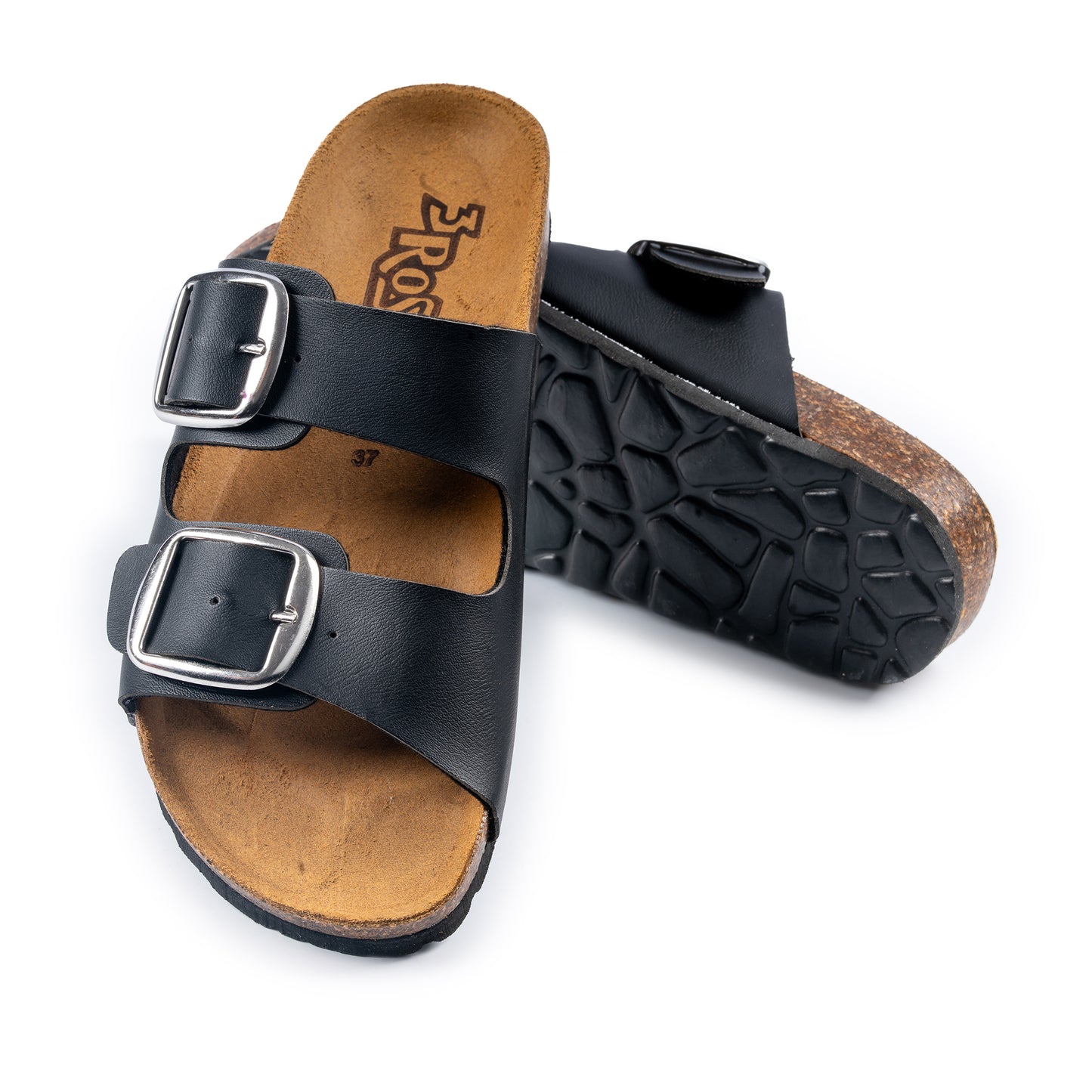 Ciabatta da donna, doppia fascia in ecopelle, fondo anatomico - Art. 23