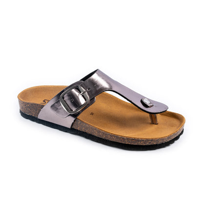 Infradito da donna in ecopelle laminata, fondo anatomico - Art. 24