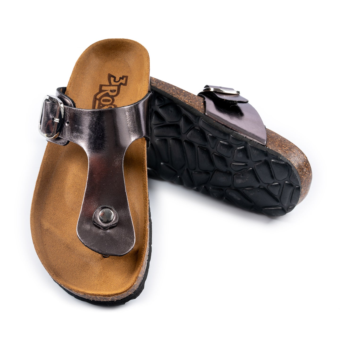 Infradito da donna in ecopelle laminata, fondo anatomico - Art. 24