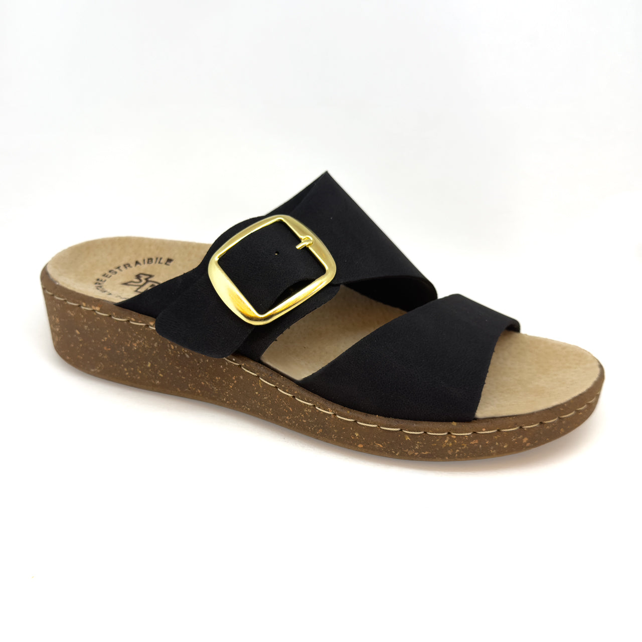 Ciabatte da donna con doppia fascia e plantare estraibile - Art. 384