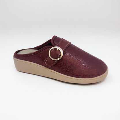 Ciabatte invernali da donna con velcro  regolabile e zeppa 4 cm - Art. 1646