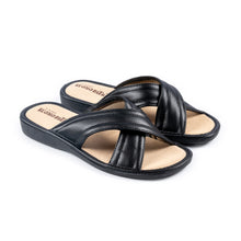 Ciabatte da uomo nere in ecopelle con fasce incrociate - Art. 3403