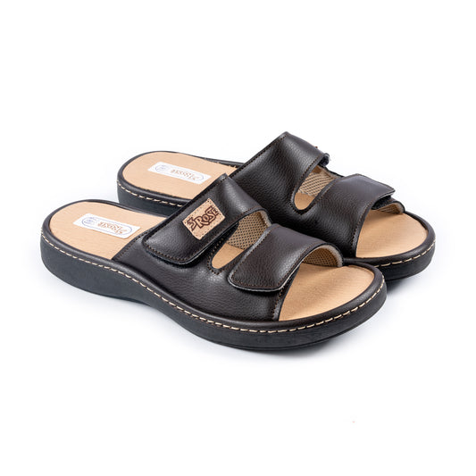 Ciabatta uomo regolabile con velcro Art. 3420 - 3 Rose