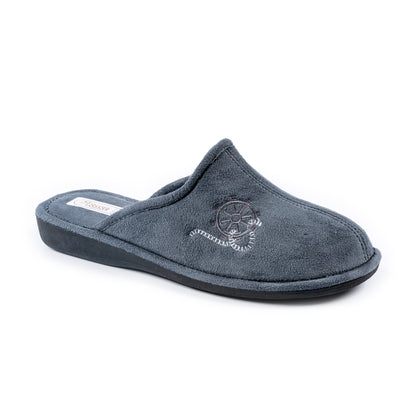Ciabatte da uomo invernali in velluto grigio - Art. 763