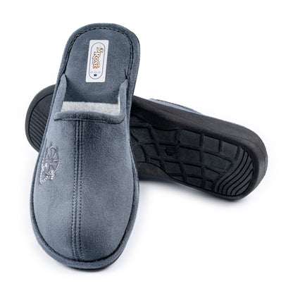 Ciabatte da uomo invernali in velluto grigio - Art. 763