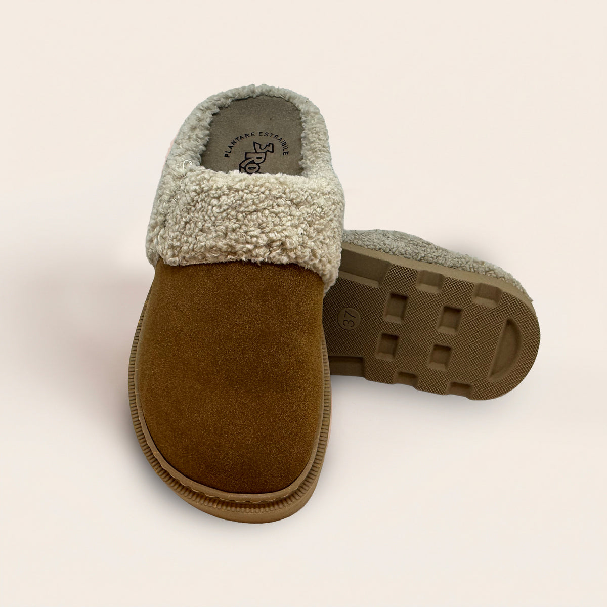 Ciabatte invernali da donna con plantare estraibile e zeppa 4 cm - Art.1726