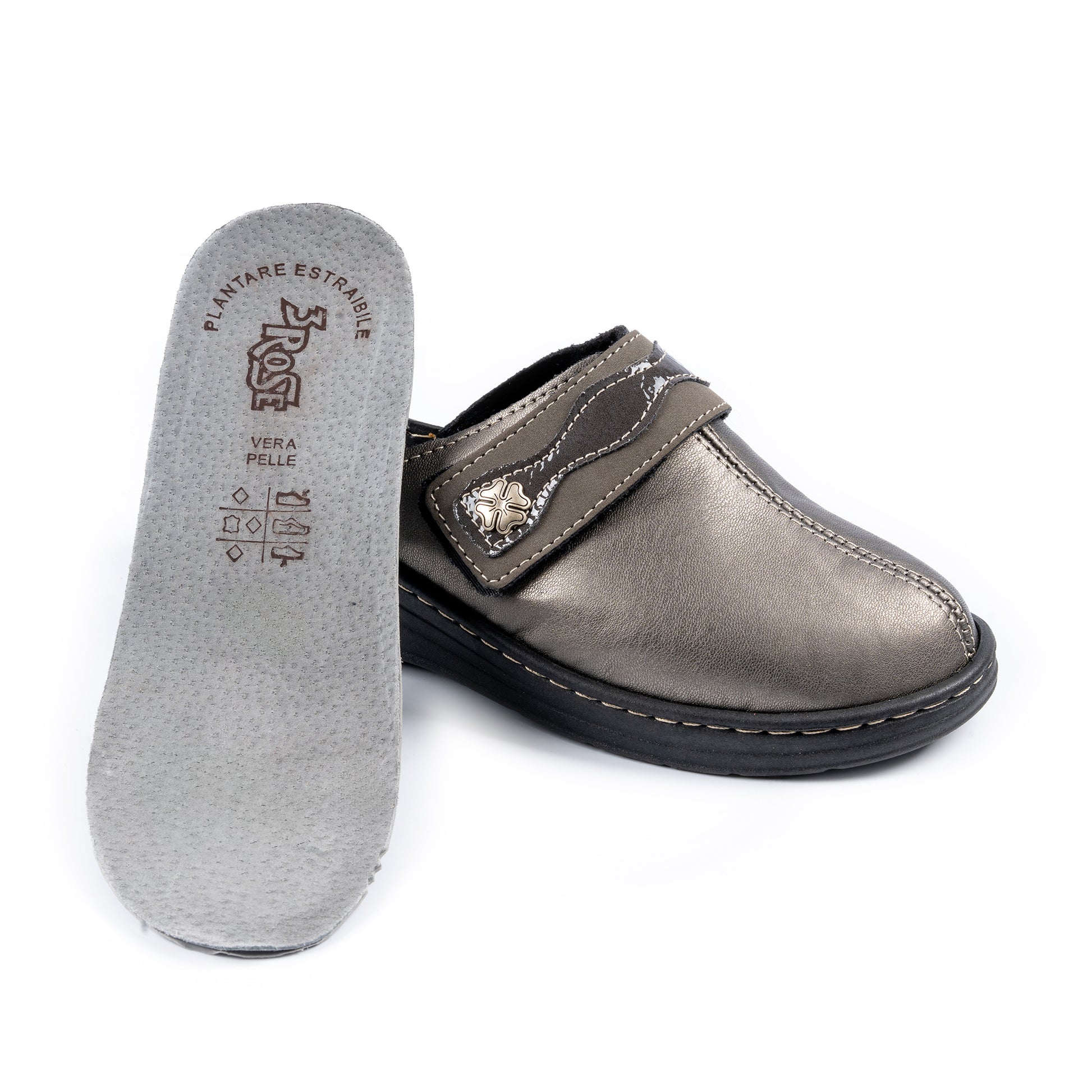 LOREN ciabatte donna pelle 2 strappi M3075 predisposta plantare estraibile GHIACCIO ARGENTO LOREN ciabatte donna pelle 2 strappi M3075 predisposta plantare estraibile GHIACCIO ARGENTO