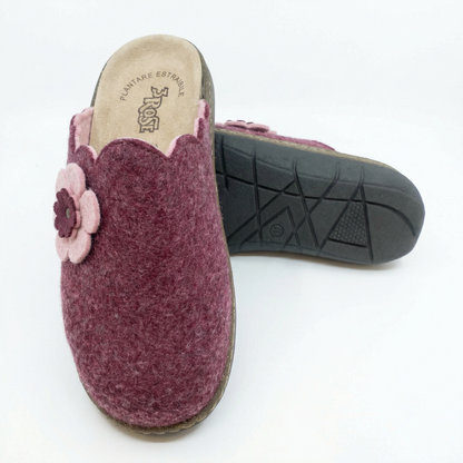 Ciabatte da donna invernali in lana cotta con plantare anatomico estraibile - Art. 1606
