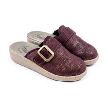 Ciabatte invernali da donna con fibbia regolabile e zeppa 4 cm - Art. 1503