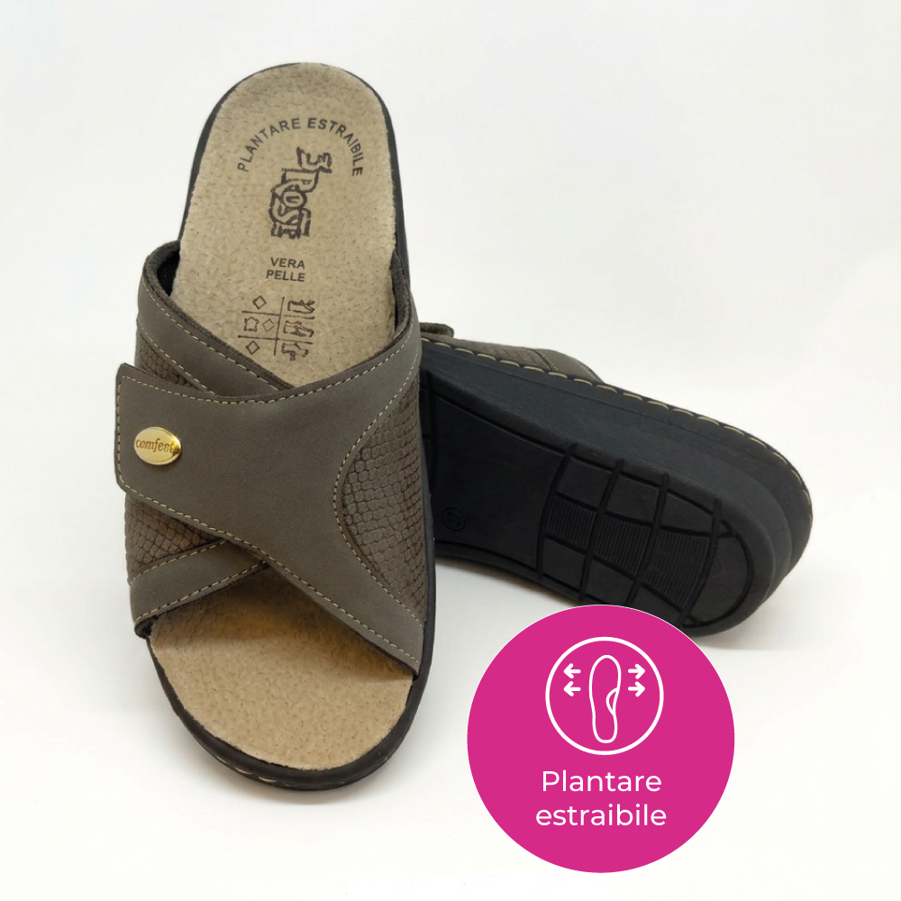 Ciabatte da donna  in ecopelle con plantare estraibile -  Art. 188